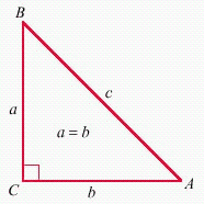  <strong>For this problem use the isosceles right triangle in the figure. If c = 16 meters find a and b . Express the answers in simplest radical form.  </strong> A)  a = 8 \sqrt { 2 } \text { meters, } b = 16 \sqrt { 2 } \text { meters }  B)  a = 16 \sqrt { 2 } \text { meters, } b = 16 \sqrt { 2 } \text { meters }  C)  a = 8 \text { meters, } b = 8 \text { meters }  D)  a = 8 \sqrt { 2 } \text { meters, } b = 8 \sqrt { 2 } \text { meters }  <div style=padding-top: 35px>  